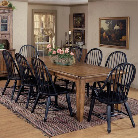 9 Piece Leg Table & Bowback Chair Set